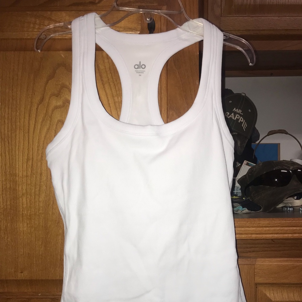 White Alo Yoga workout tank top
